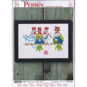 CHICKEN KNITWEAR Aida 14ct Embroidery Kit, 29cm x 20cm
