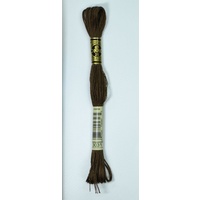 DMC Stranded Cotton #3031 Very Dark Mocha Brown Hand Embroidery Floss 8m Skein