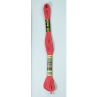 DMC Stranded Cotton #3705 Dark Melon Hand Embroidery Floss 8m Skein