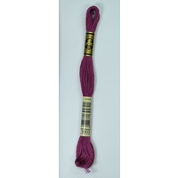 DMC Stranded Cotton #3803 Dark Mauve Hand Embroidery Floss 8m Skein