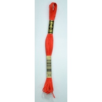 DMC Stranded Cotton #606 Bright Orange-Red Hand Embroidery Floss 8m Skein