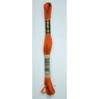 DMC Stranded Cotton #720 Dark Orange Spice Hand Embroidery Floss 8m Skein
