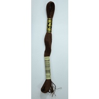 DMC Stranded Cotton #938 Ultra Dark Coffee Brown Hand Embroidery Floss 8m Skein