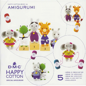 DMC Happy Cotton Book 18, Animals Play 5 Ideas to Crochet (15892)