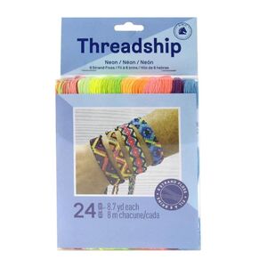 DMC Threadship NEON Multi Stranded Polyester Thread 8m each, 24 Skeins
