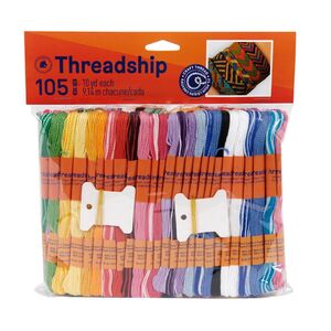 DMC Threadship Jumbo 105 Skiens Pack MONO Cotton Craft Thread 10yds each