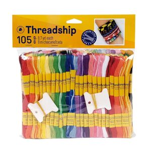 DMC Threadship Jumbo 105 Skiens Pack MULTI Stranded Cotton Craft Thread 8m each