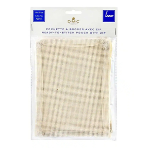 DMC Ready to Stitch Pouch, 100% Cotton &amp; 12ct Canvas with Zip, 14cm x 18cm