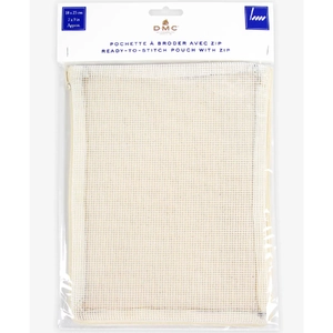 DMC Ready to Stitch Pouch, 100% Cotton &amp; 12ct Canvas with Zip