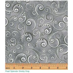 Pearl Splendour SMOKY GREY Pearlescent, 110cm Wide Cotton Fabric 12707P/14