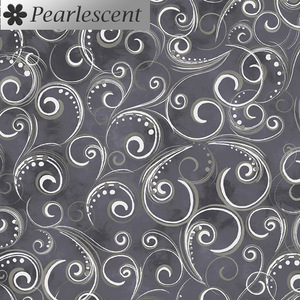 Pearl Splendour STEEL GREY Pearlescent, 110cm Wide Cotton Fabric 12707P/15