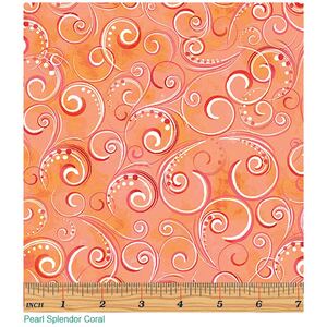 Pearl Splendour CORAL Pearlescent, 110cm Wide Cotton Fabric 12707P/25