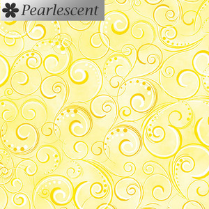 Pearl Splendour LEMON Pearlescent, Cotton Fabric 12707P/30