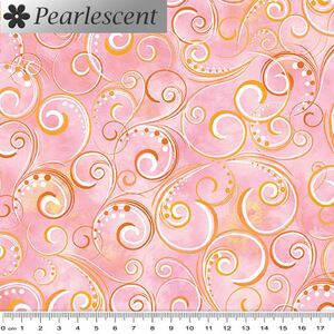 Pearl Splendour PEACH MELBA Pearlescent Cotton Fabric 12707P/36