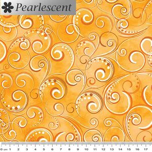 Pearl Splendour Orange Pearlescent Cotton Fabric 12707P/38