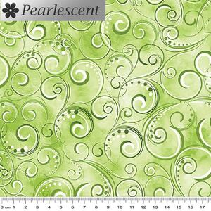 Pearl Splendour SPRING GREEN Pearlescent Cotton Fabric 12707P/44