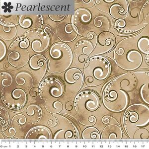Pearl Splendour DARK TAUPE Pearlescent Cotton Fabric 12707P/71