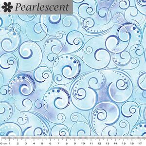 Pearl Splendour PERI/TURQUOISE Pearlescent Cotton Fabric 12707P/82
