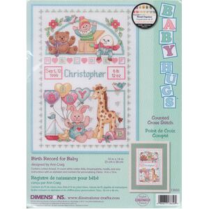 BIRTH RECORD FOR BABY Counted Cross Stitch Kit #13650