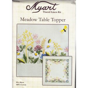 MEADOW Table Topper Traced Linen Embroidery Kit 80 x 80cm, 14024.02
