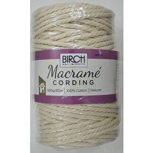 Macrame Cording, 100% Cotton 500g (80m) Roll, Quality Natural Macrame Cord
