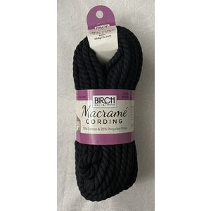 Birch Macrame Cording 6mm BLACK 268G, 15.24m Skein