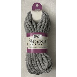 Birch Macrame Cording 6mm GREY 268G, 15.24m Skein