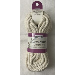 Birch Macrame Cording 6mm NATURAL 268G, 15.24m Skein