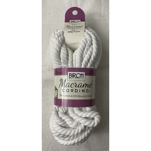 Birch Macrame Cording 6mm WHITE 268G, 15.24m Skein