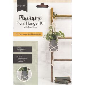 Macrame Plant Hanger Kit With Four Rings, 141326-CREAM, Approx. 11 x 68cm