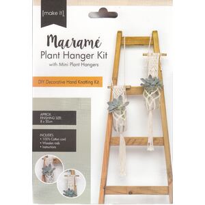 Macrame Plant Hanger Kit - Mini Plant Hangers, 141328-CREAM, Approx. 8cm x 50cm