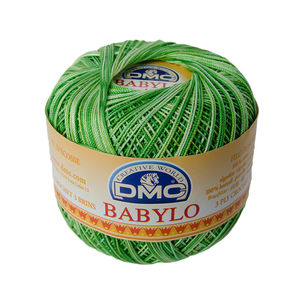 DMC Babylo Size 10, #114 Variegated Green White Crochet Cotton, 50g Ball