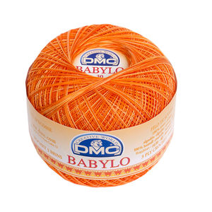 DMC Babylo Size 10, #51 Variegated Red Yellow Orange Crochet Cotton, 50g Ball