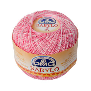 DMC Babylo Size 10, #62 Variegated Pink White Crochet Cotton, 50g Ball