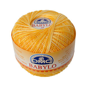 DMC Babylo 10, #90 Variegated Yellow White Crochet Cotton, 50g Ball