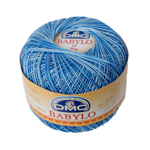 DMC Babylo Size 10, #93 Variegated Blue White Crochet Cotton, 50g Ball