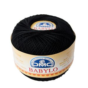 DMC Babylo Size 20, #310 BLACK Crochet Cotton, 50g Ball