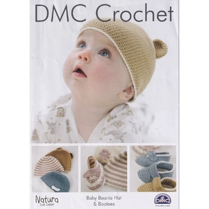 DMC Crochet Pattern Baby Beanie, Hat &amp; Bootees 15048L/2 Leaflet