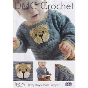 DMC Crochet Pattern Baby Boy Motif Jumper 15094L/2 Leaflet