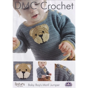 DMC Crochet Pattern Baby Boy Motif Jumper 15094L/2 Leaflet