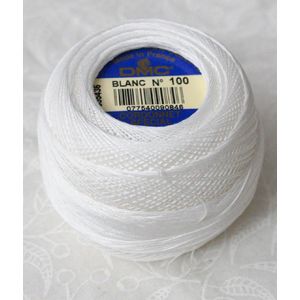 DMC Cordonnet Special Size 100 BLANC (WHITE) 6 Cord Crochet Cotton 20g Ball