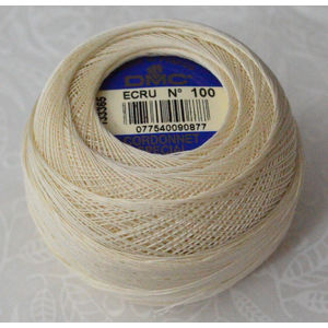 DMC Cordonnet Special, 6 Cord Crochet Cotton, Size 100, 20g Ball, ECRU