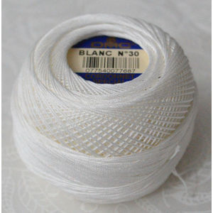 DMC Cordonnet Special, Size 30, B5200 WHITE, 6 Cord Crochet Cotton, 20g Ball