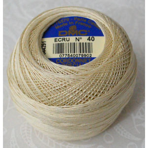 DMC Cordonnet Special Size 40 ECRU 6 Cord Crochet Cotton 20g Ball