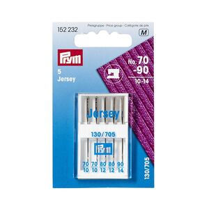 Jersey Sewing Machine Needles, 130/705, Sizes 70-90, Assorted by Prym