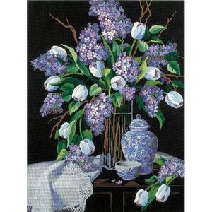 LILACS AND LACE Printed Embroidery Kit 30.4cm x 40.6cm, 1529