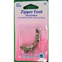 Hemline Zipper Foot, Low Shank, Adjustable, Fits Most Machines