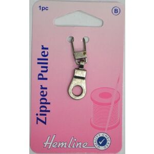 Hemline Zipper Puller, Nickle Tone** Ring Zip Puller Replacement, Instructions Included