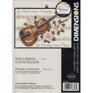 MUSIC IS HARMONY Counted Cross Stitch Kit #16656 By Dimensions