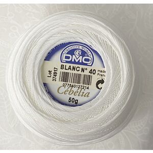 DMC Cebelia 40, #Blanc, Combed Cotton Crochet Thread 50g